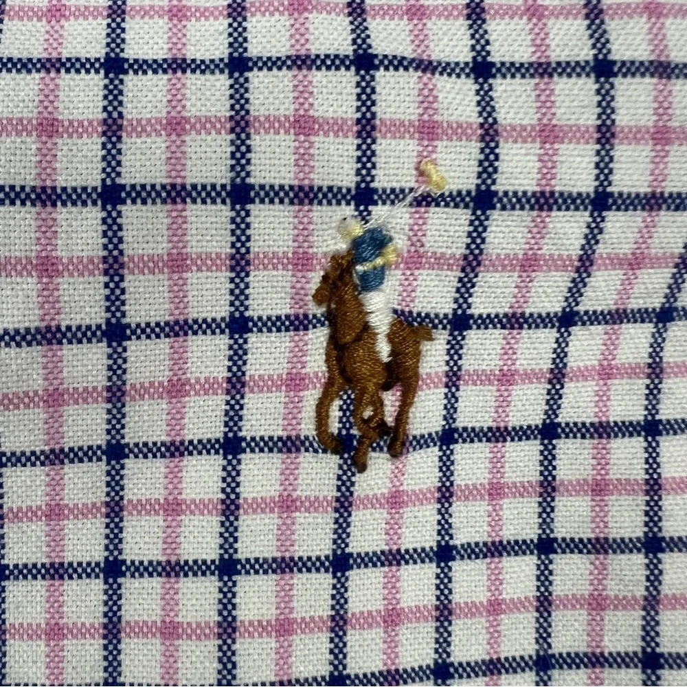 Ralph Lauren Button Down Shirt Mens XLT‎ Colorful Check Flannel Cotton Easter